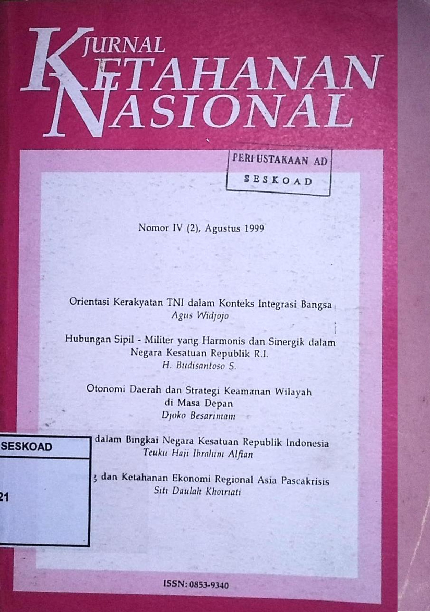 Jurnal Ketahanan Nasional